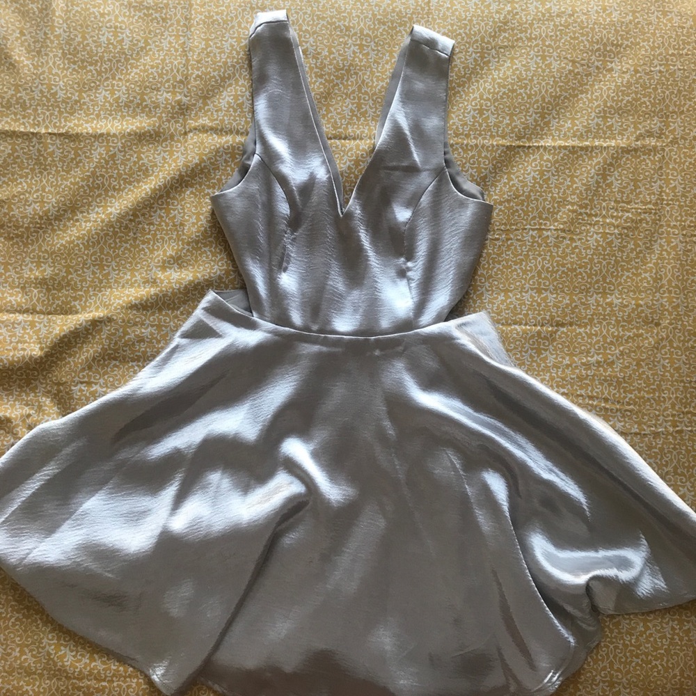 Silver Dress with Side Cutouts